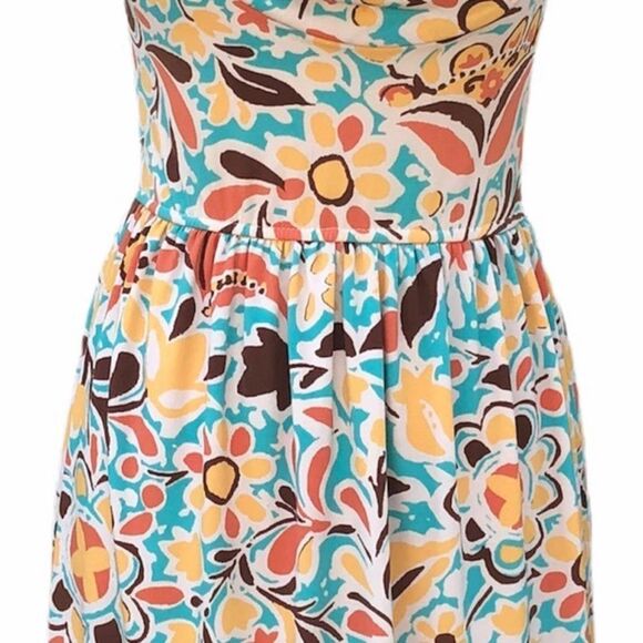 Judith March Retro Floral Print Cowl Neck Dress Size Small - Picture 5 of 7